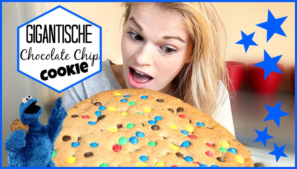 Filmpje ♥ Gigantische chocolate chip cookie!